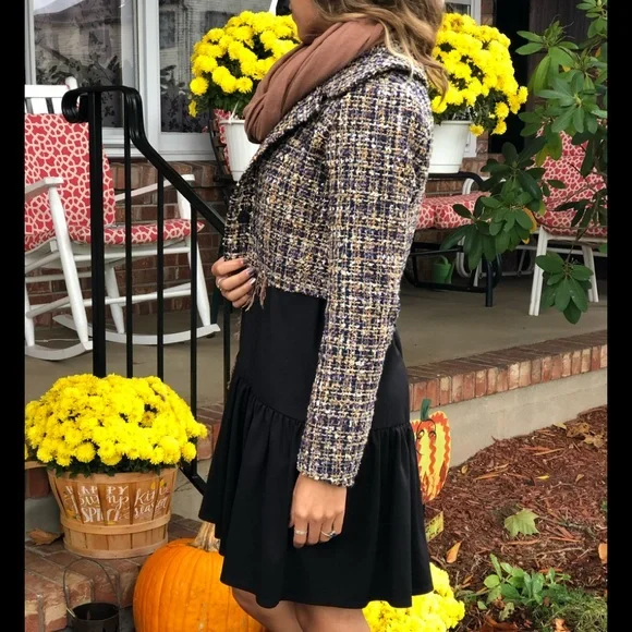 Gal Meets Glam Multicolor Tweed Coat - Picture 2 of 8